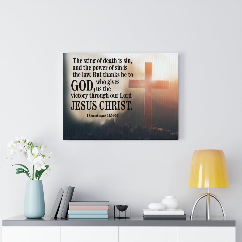 Scripture Walls The Sting of Death is Sin 1 Corinthians 15:56-57 Wall Art Christian Home Decor Unframed-Express Your Love Gifts