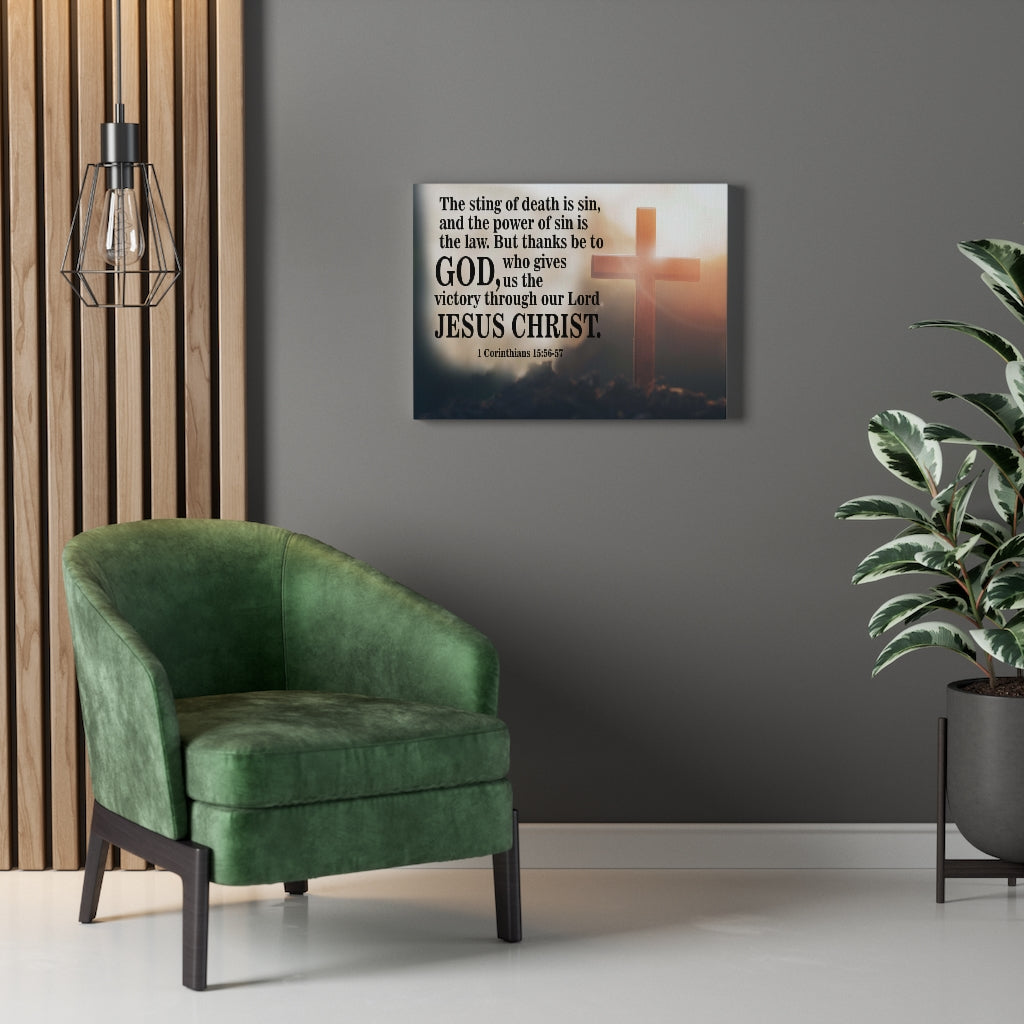 Scripture Walls The Sting of Death is Sin 1 Corinthians 15:56-57 Wall Art Christian Home Decor Unframed-Express Your Love Gifts