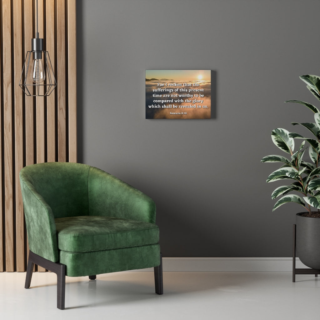 The Sufferings Romans 8:18 Bible Verse Canvas Christian Wall Art Ready to Hang Unframed-Express Your Love Gifts