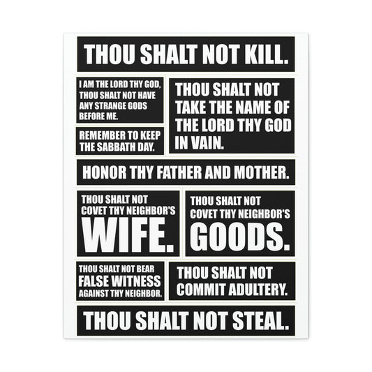 Scripture Walls The Ten Commandments Black White Christian Wall Art Print Ready to Hang Unframed-Express Your Love Gifts