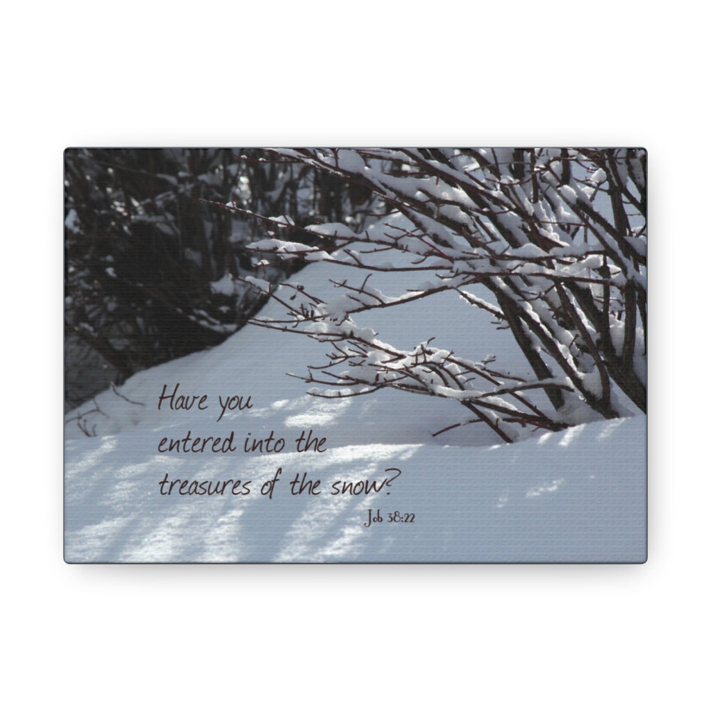 The Treasures Job 38:22 Bible Verse Canvas Christian Wall Art Ready to Hang Unframed-Express Your Love Gifts
