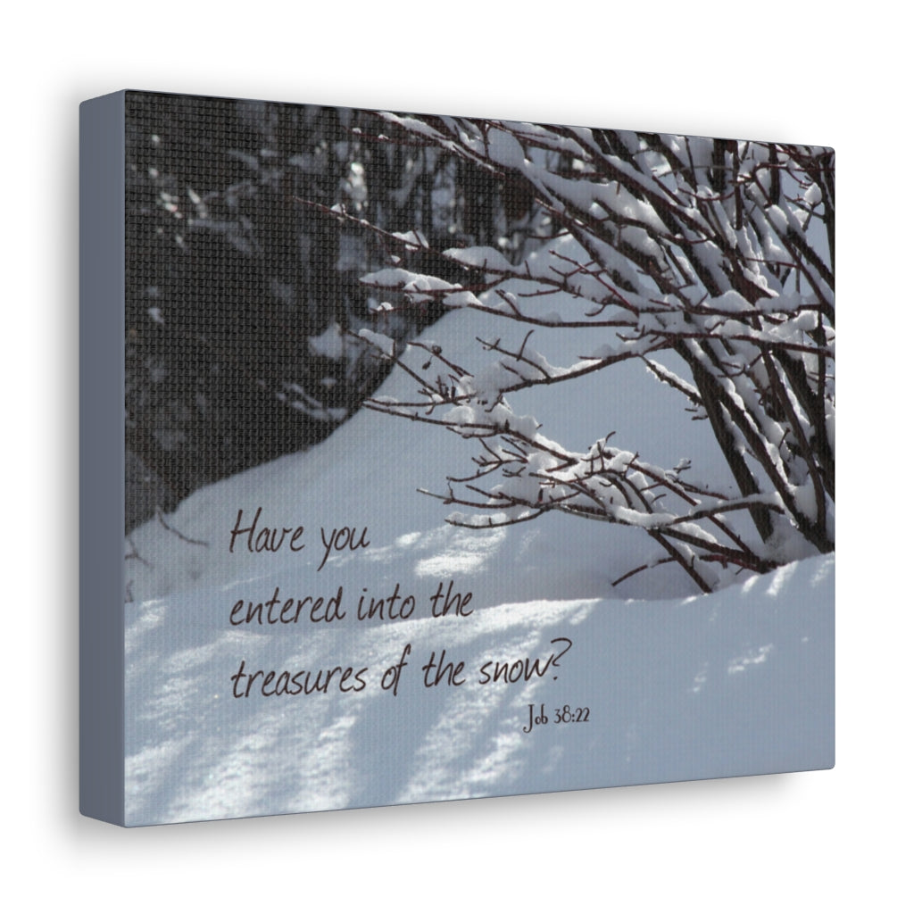 The Treasures Job 38:22 Bible Verse Canvas Christian Wall Art Ready to Hang Unframed-Express Your Love Gifts