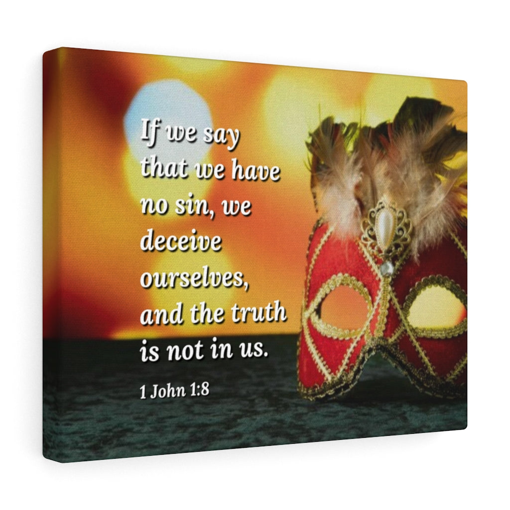 The Truth 1 John 1:8 Bible Verse Canvas Christian Wall Art Ready to Hang Unframed-Express Your Love Gifts