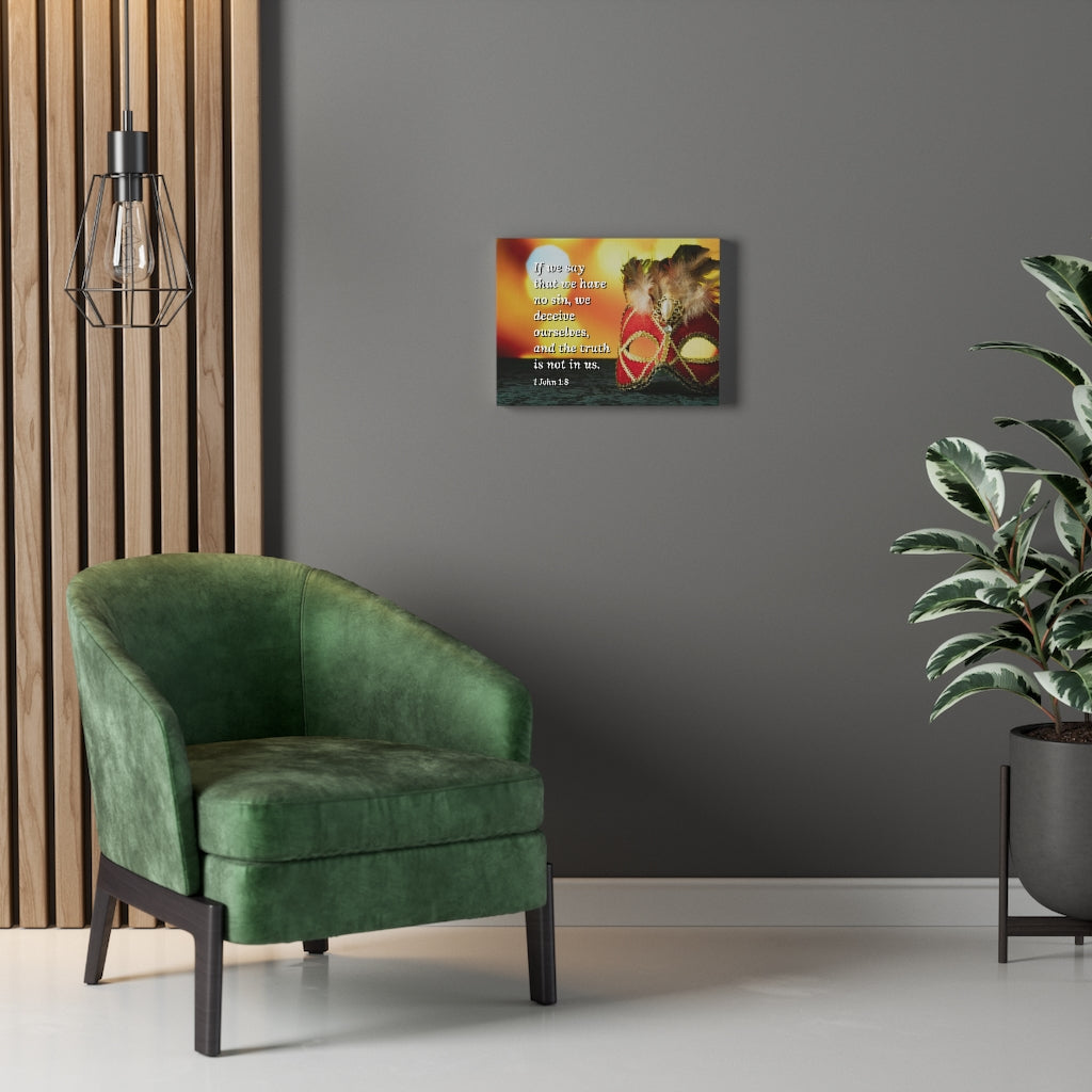 The Truth 1 John 1:8 Bible Verse Canvas Christian Wall Art Ready to Hang Unframed-Express Your Love Gifts