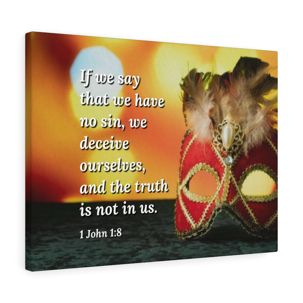 The Truth 1 John 1:8 Bible Verse Canvas Christian Wall Art Ready to Hang Unframed-Express Your Love Gifts
