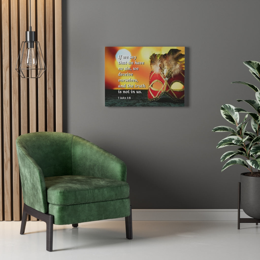 The Truth 1 John 1:8 Bible Verse Canvas Christian Wall Art Ready to Hang Unframed-Express Your Love Gifts