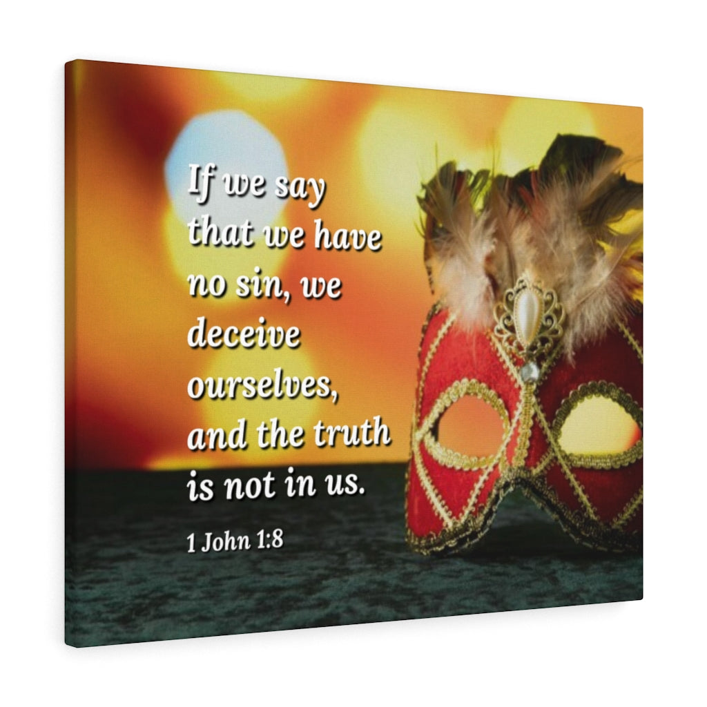 The Truth 1 John 1:8 Bible Verse Canvas Christian Wall Art Ready to Hang Unframed-Express Your Love Gifts