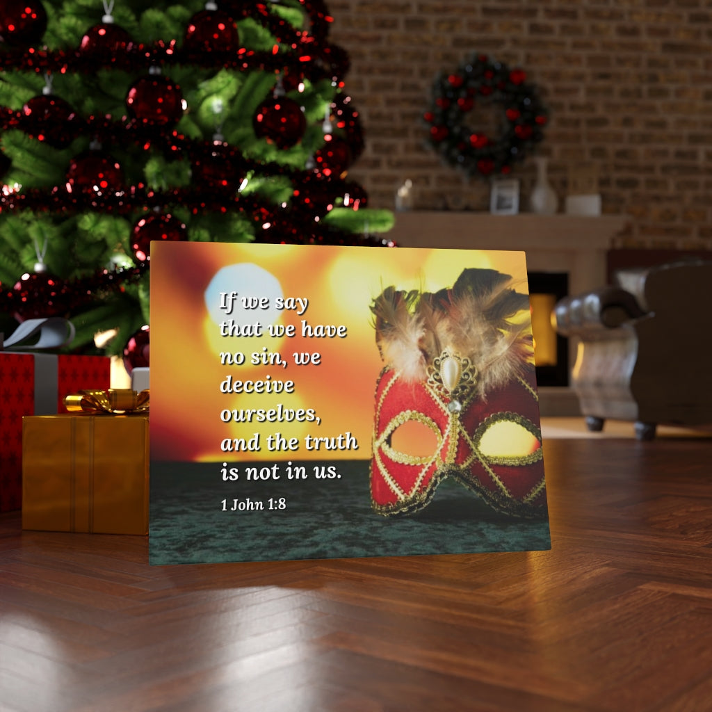 The Truth 1 John 1:8 Bible Verse Canvas Christian Wall Art Ready to Hang Unframed-Express Your Love Gifts