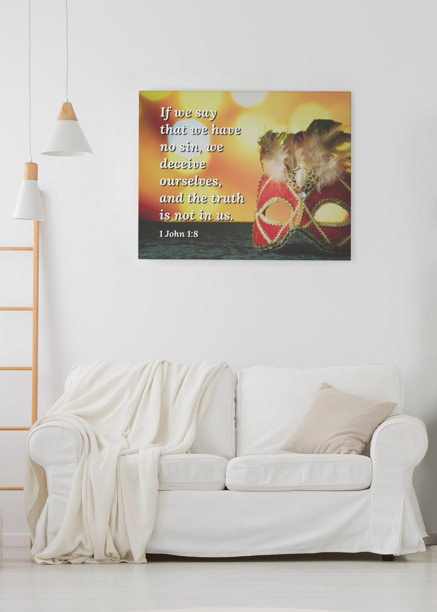 The Truth 1 John 1:8 Bible Verse Canvas Christian Wall Art Ready to Hang Unframed-Express Your Love Gifts