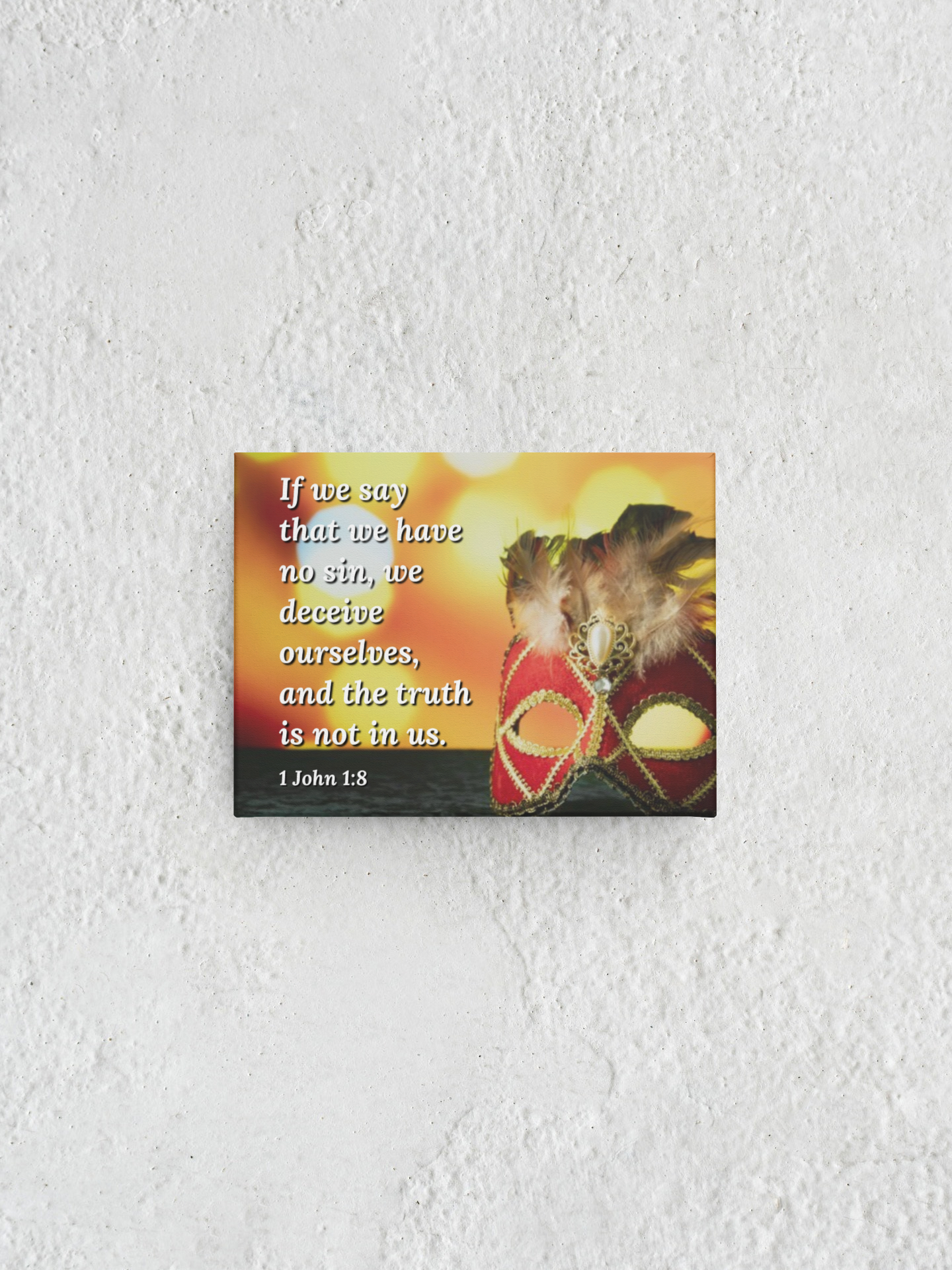 The Truth 1 John 1:8 Bible Verse Canvas Christian Wall Art Ready to Hang Unframed-Express Your Love Gifts