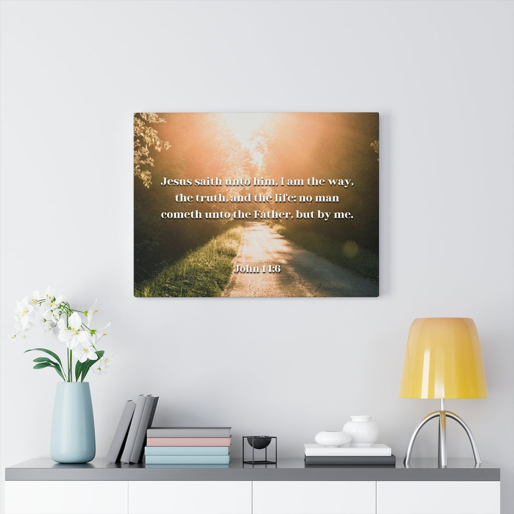 The Truth And The Life John 14:6 Bible Verse Canvas Christian Wall Art Ready to Hang Unframed-Express Your Love Gifts