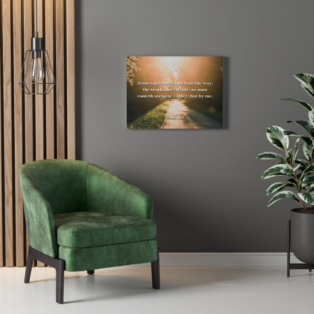 The Truth And The Life John 14:6 Bible Verse Canvas Christian Wall Art Ready to Hang Unframed-Express Your Love Gifts