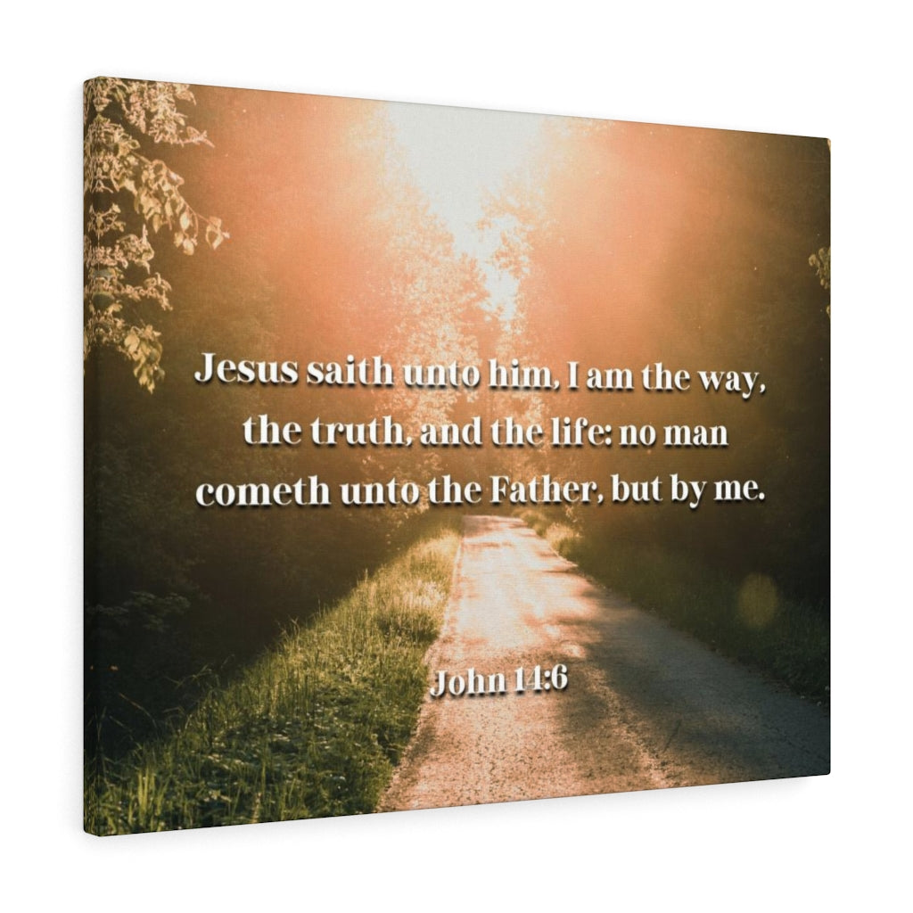 The Truth And The Life John 14:6 Bible Verse Canvas Christian Wall Art Ready to Hang Unframed-Express Your Love Gifts
