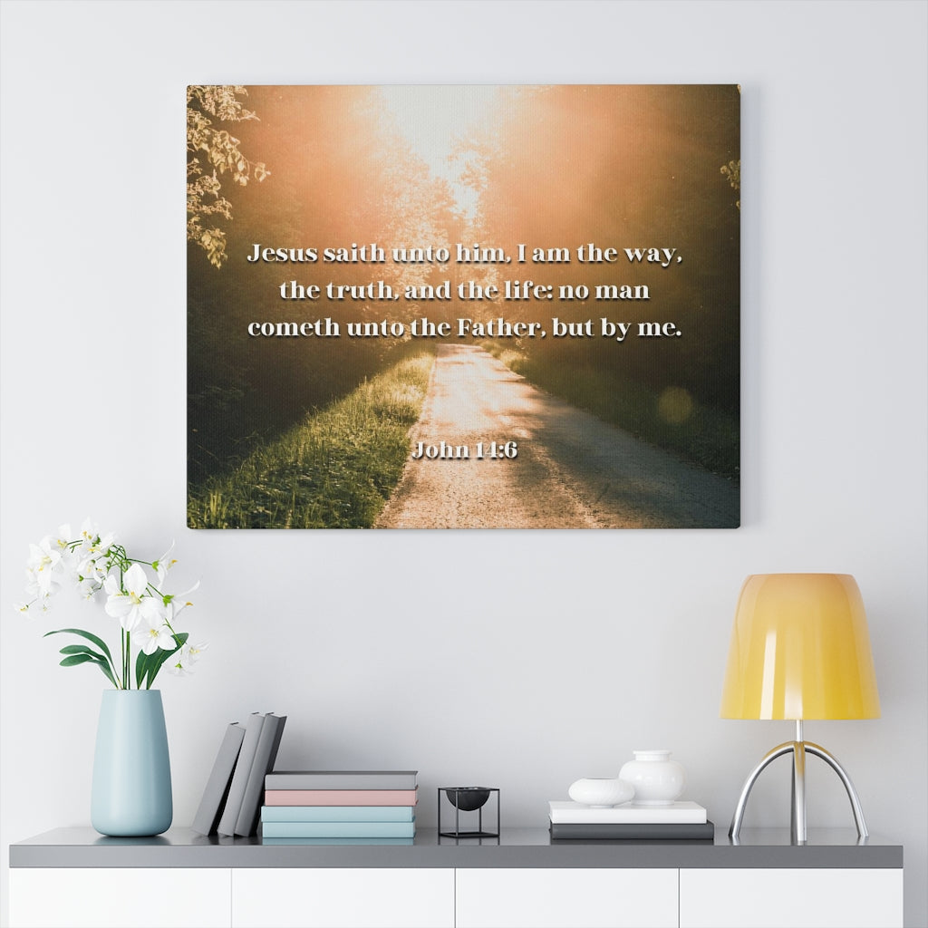 The Truth And The Life John 14:6 Bible Verse Canvas Christian Wall Art Ready to Hang Unframed-Express Your Love Gifts