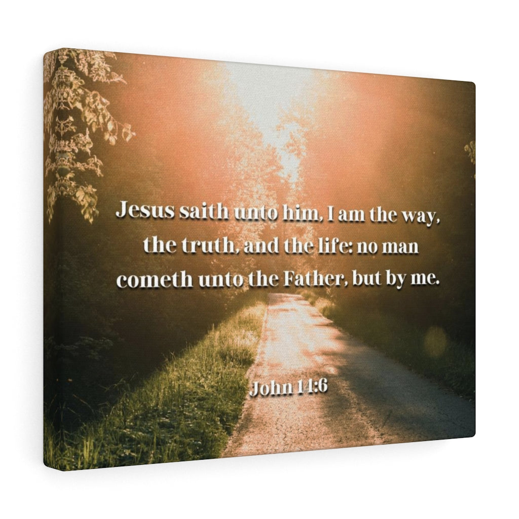 The Truth And The Life John 14:6 Bible Verse Canvas Christian Wall Art Ready to Hang Unframed-Express Your Love Gifts
