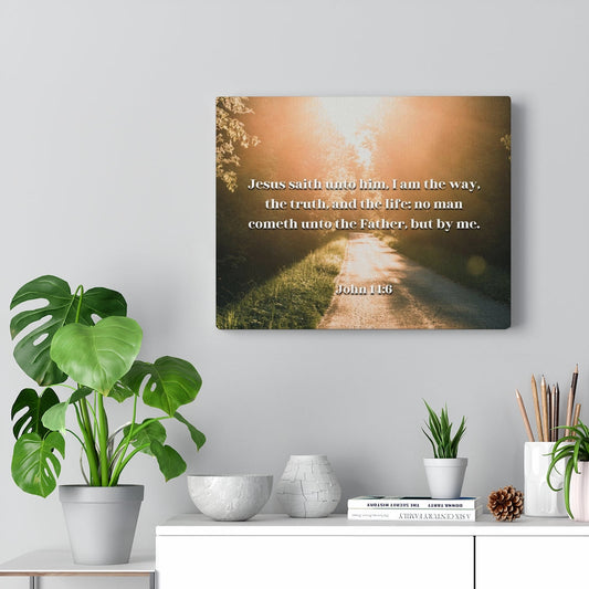 The Truth And The Life John 14:6 Bible Verse Canvas Christian Wall Art Ready to Hang Unframed-Express Your Love Gifts