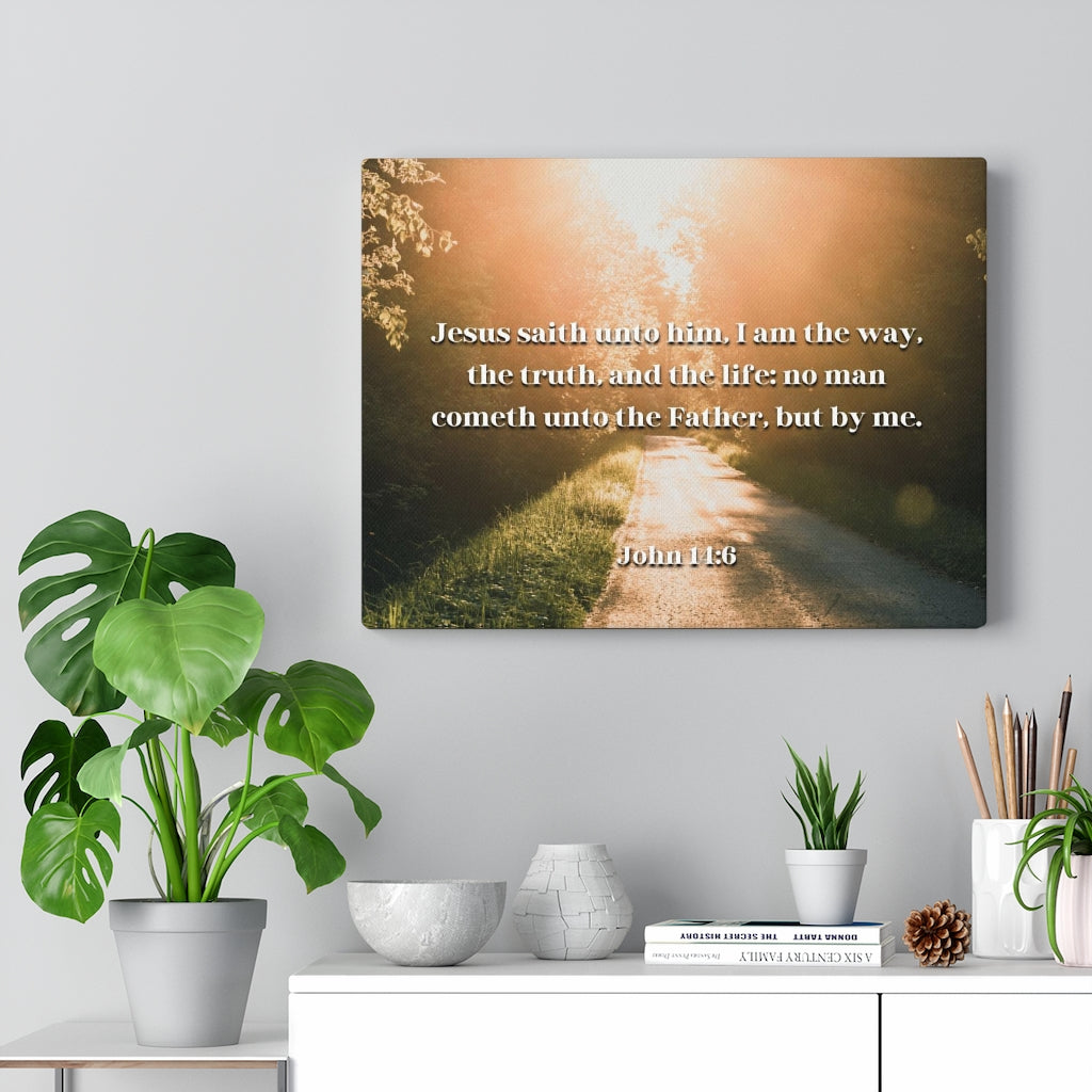 The Truth And The Life John 14:6 Bible Verse Canvas Christian Wall Art Ready to Hang Unframed-Express Your Love Gifts