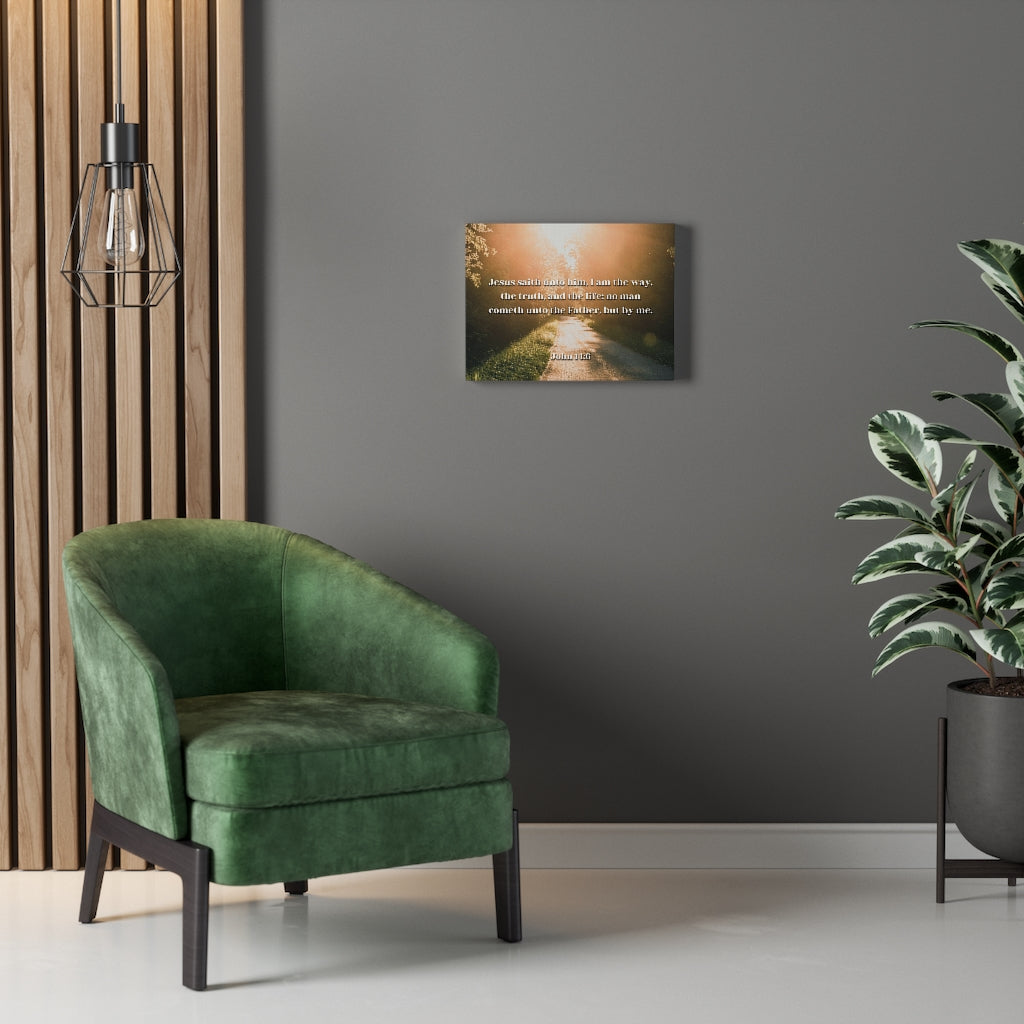 The Truth And The Life John 14:6 Bible Verse Canvas Christian Wall Art Ready to Hang Unframed-Express Your Love Gifts