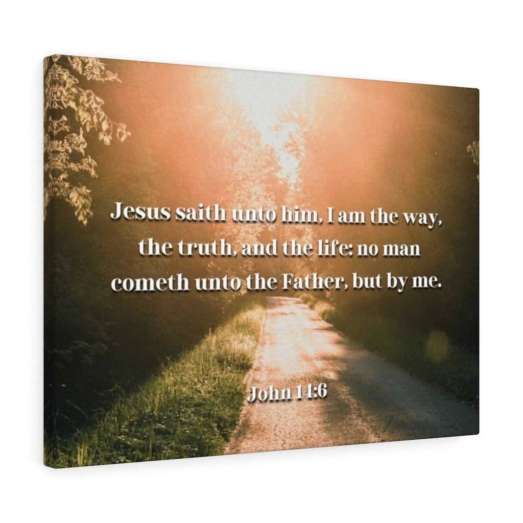 The Truth And The Life John 14:6 Bible Verse Canvas Christian Wall Art Ready to Hang Unframed-Express Your Love Gifts