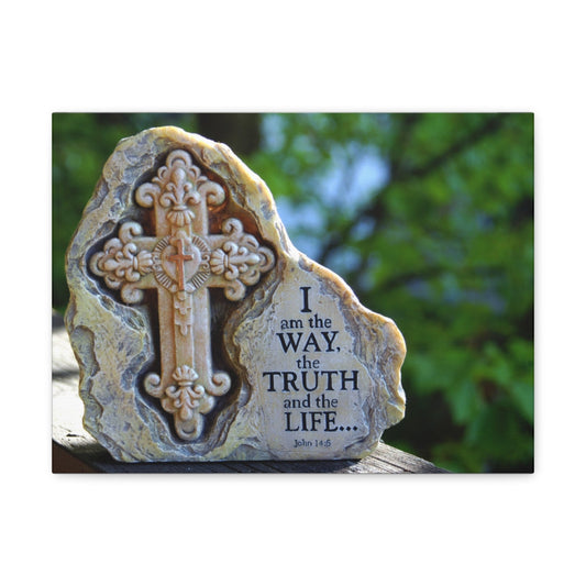 The Truth And The Life John 14:6 Cross Bible Verse Canvas Christian Wall Art Ready to Hang Unframed-Express Your Love Gifts