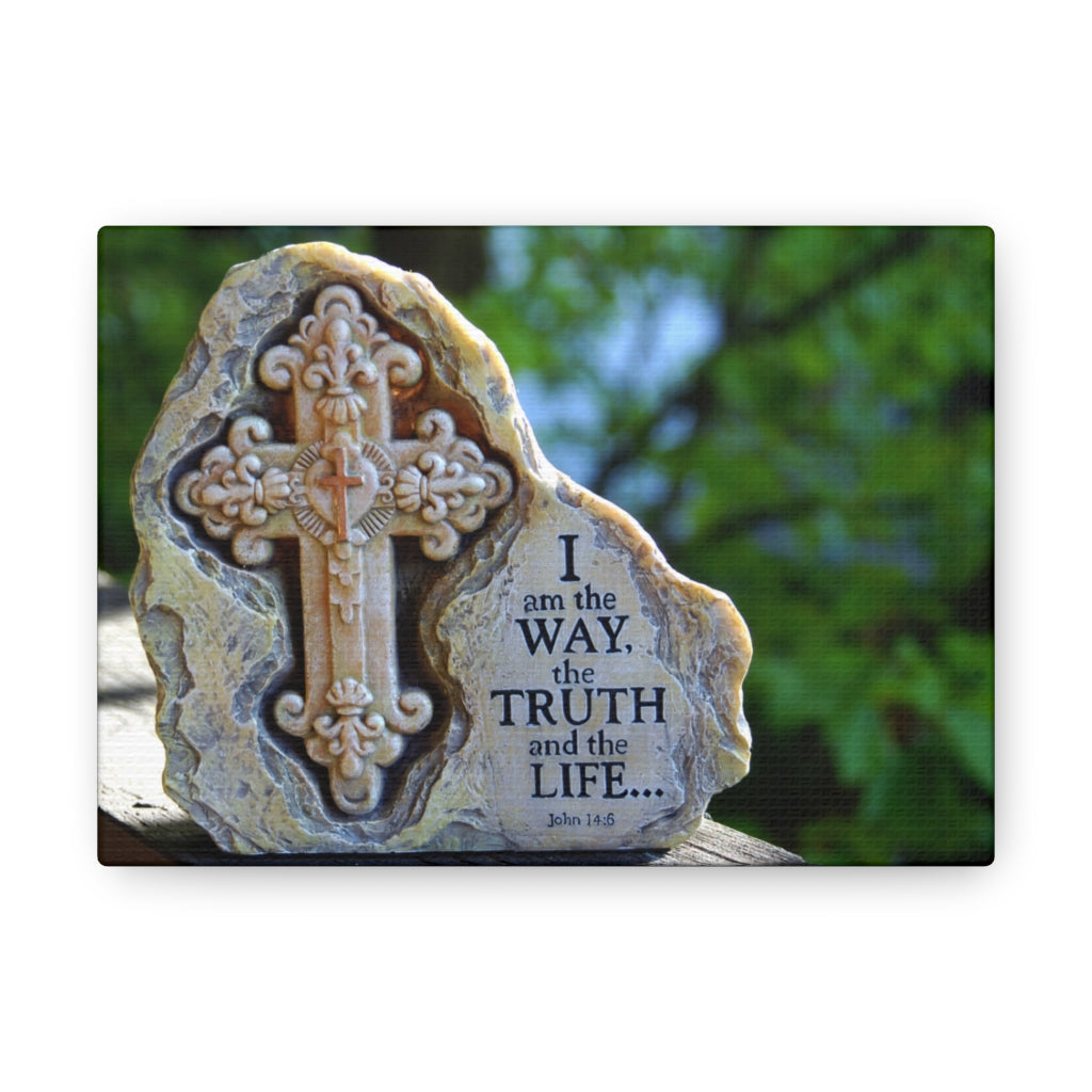 The Truth And The Life John 14:6 Cross Bible Verse Canvas Christian Wall Art Ready to Hang Unframed-Express Your Love Gifts