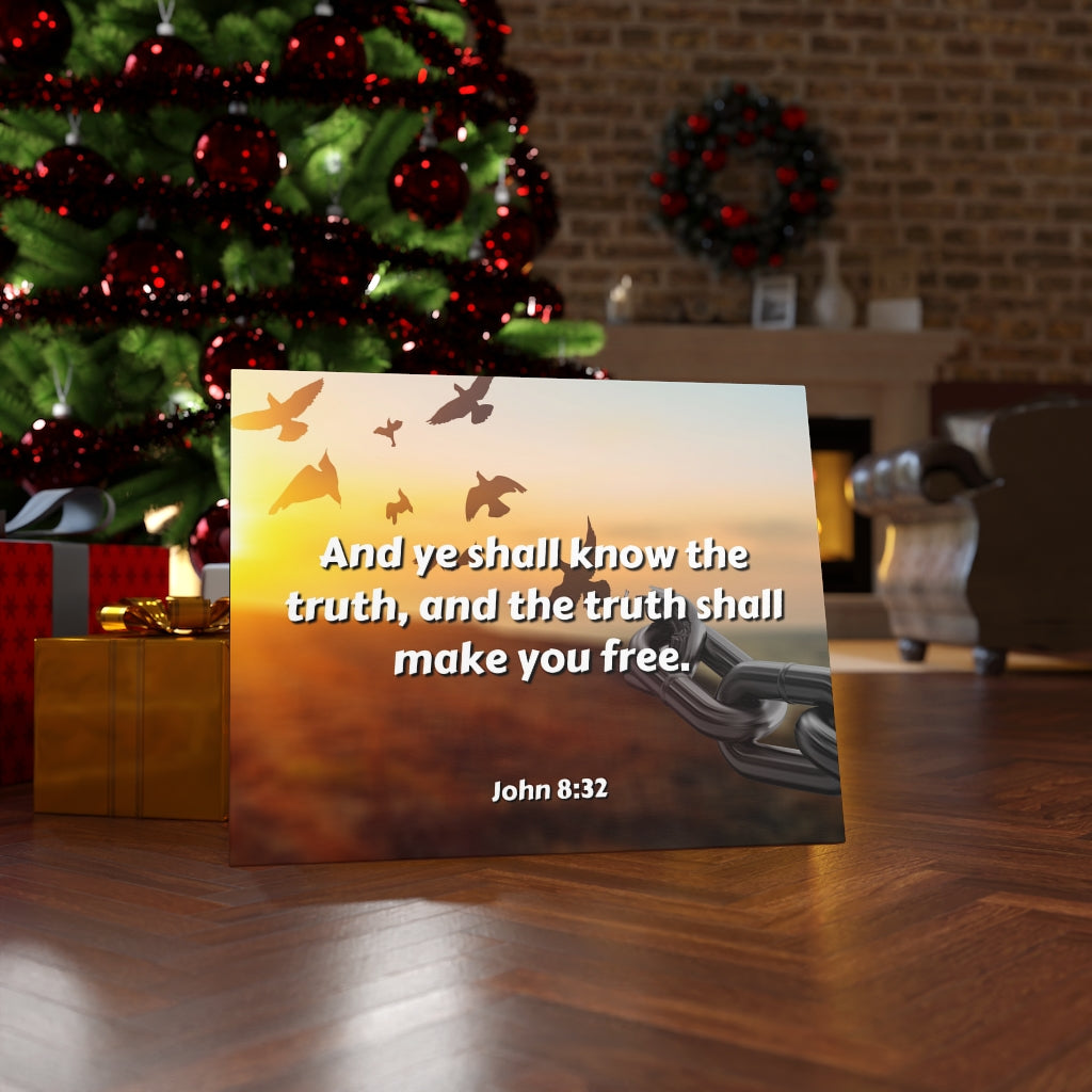 The Truth John 8:32 Bible Verse Canvas Christian Wall Art Ready to Hang Unframed-Express Your Love Gifts