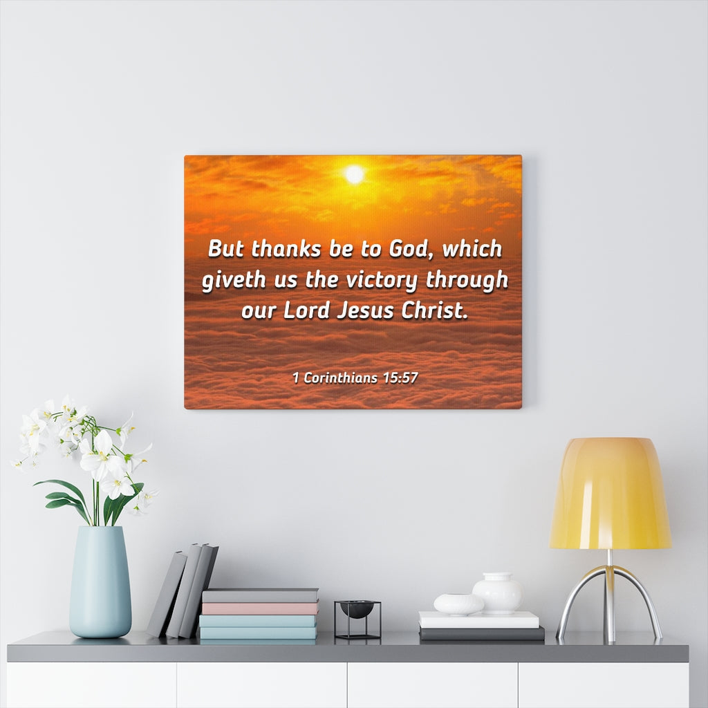 The Victory 1 Corinthians 15:57 Bible Verse Canvas Christian Wall Art Ready to Hang Unframed-Express Your Love Gifts