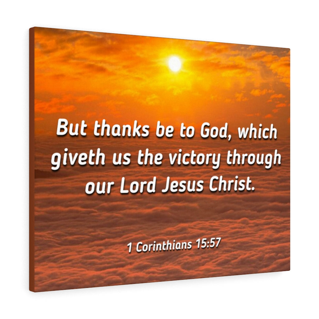 The Victory 1 Corinthians 15:57 Bible Verse Canvas Christian Wall Art Ready to Hang Unframed-Express Your Love Gifts