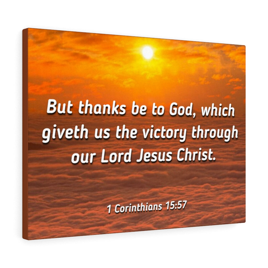 The Victory 1 Corinthians 15:57 Bible Verse Canvas Christian Wall Art Ready to Hang Unframed-Express Your Love Gifts