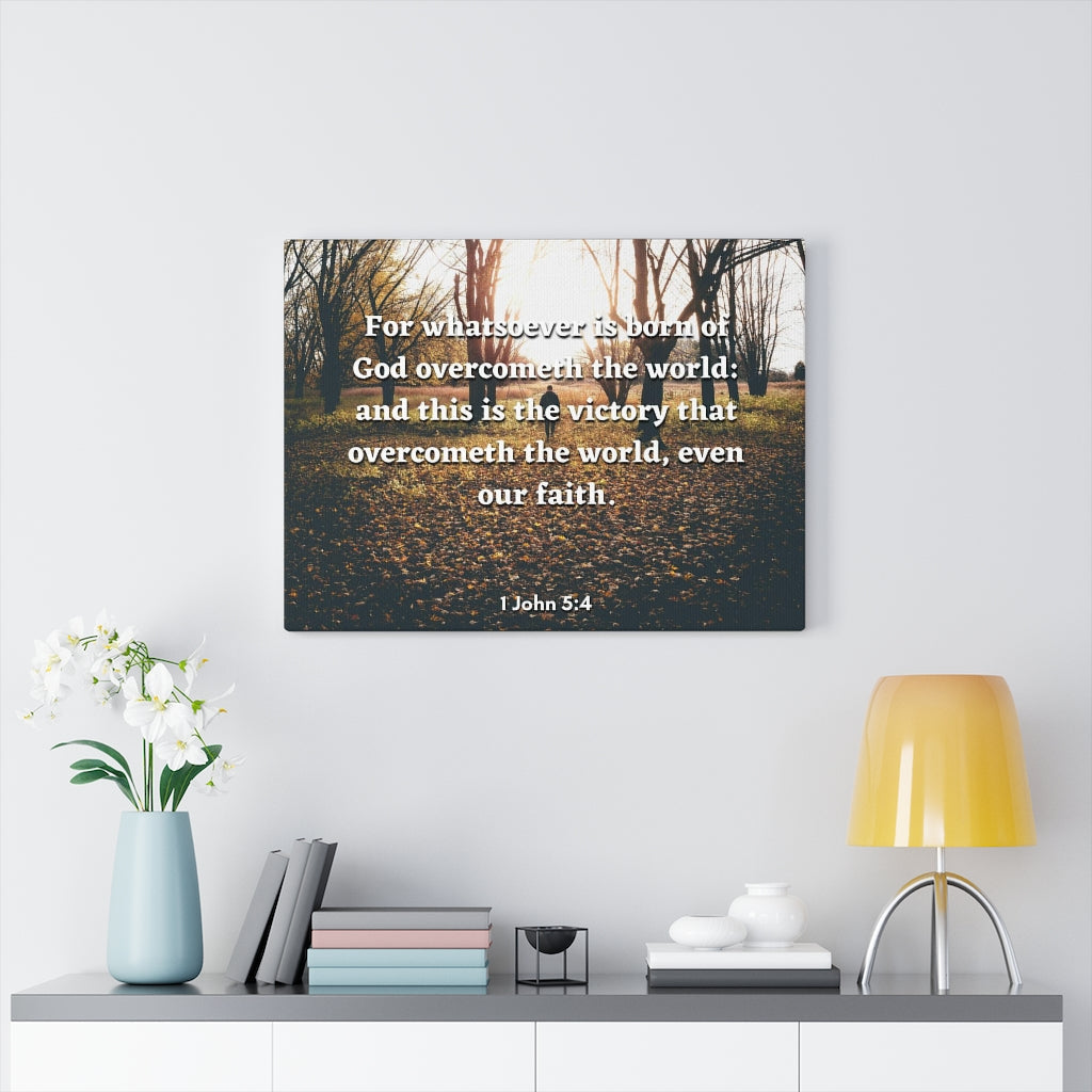 The Victory 1 John 5:4 Bible Verse Canvas Christian Wall Art Ready to Hang Unframed-Express Your Love Gifts
