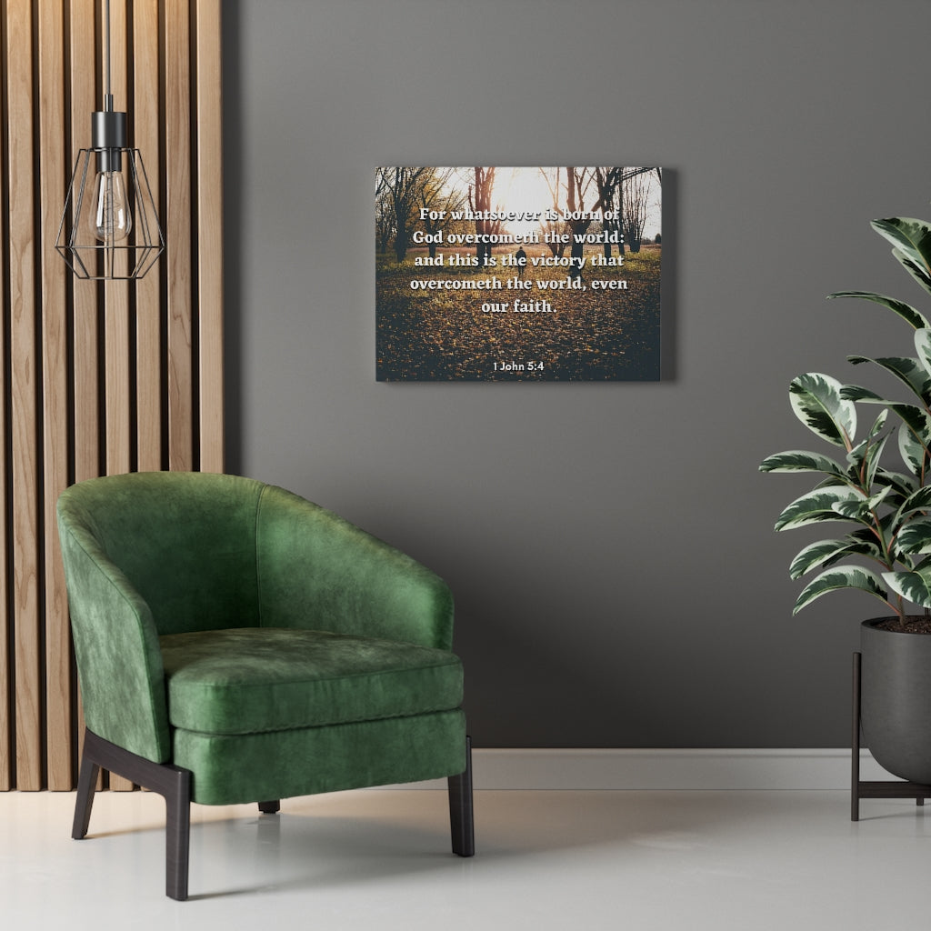 The Victory 1 John 5:4 Bible Verse Canvas Christian Wall Art Ready to Hang Unframed-Express Your Love Gifts