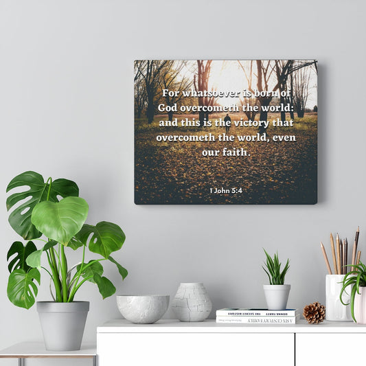 The Victory 1 John 5:4 Bible Verse Canvas Christian Wall Art Ready to Hang Unframed-Express Your Love Gifts