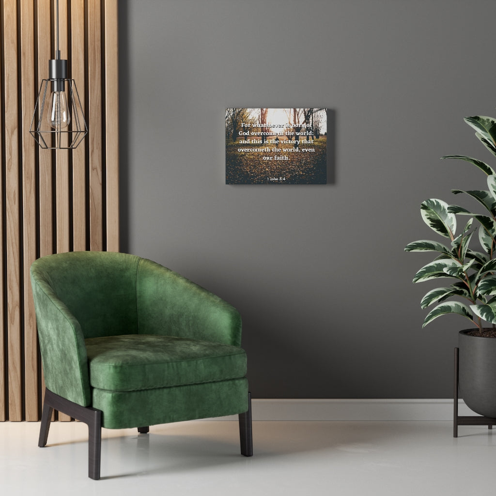 The Victory 1 John 5:4 Bible Verse Canvas Christian Wall Art Ready to Hang Unframed-Express Your Love Gifts
