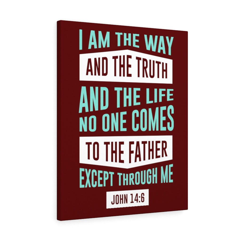 The Way John 14:6 Bible Verse Canvas Christian Wall Art Ready to Hang Unframed-Express Your Love Gifts