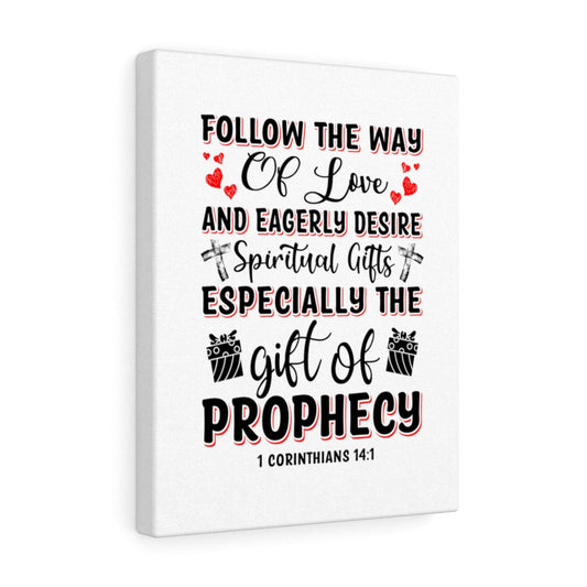 The Way Of Love 1 Corinthians 14:1 Bible Verse Canvas Christian Wall Art Ready to Hang Unframed-Express Your Love Gifts