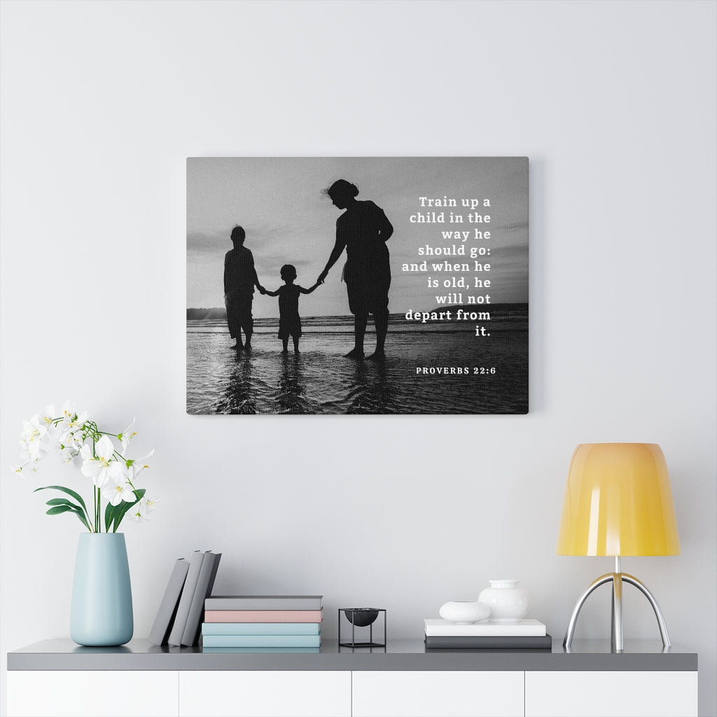 The Way Proverbs 22:6 Bible Verse Canvas Christian Wall Art Ready to Hang Unframed-Express Your Love Gifts