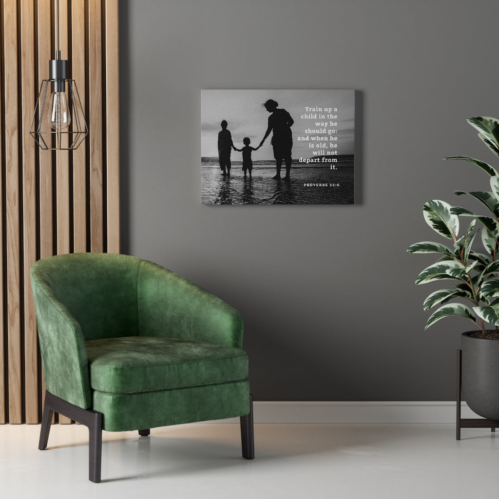 The Way Proverbs 22:6 Bible Verse Canvas Christian Wall Art Ready to Hang Unframed-Express Your Love Gifts