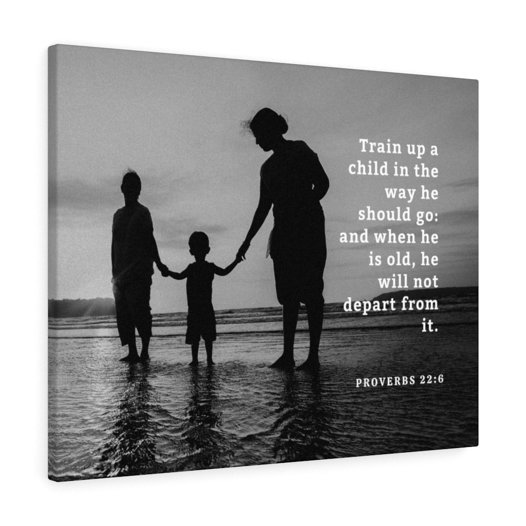 The Way Proverbs 22:6 Bible Verse Canvas Christian Wall Art Ready to Hang Unframed-Express Your Love Gifts