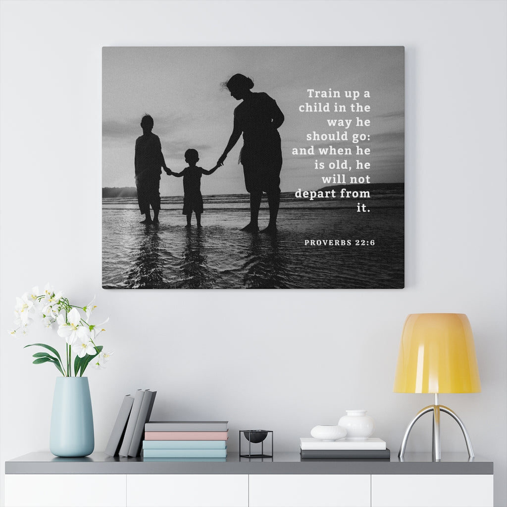 The Way Proverbs 22:6 Bible Verse Canvas Christian Wall Art Ready to Hang Unframed-Express Your Love Gifts