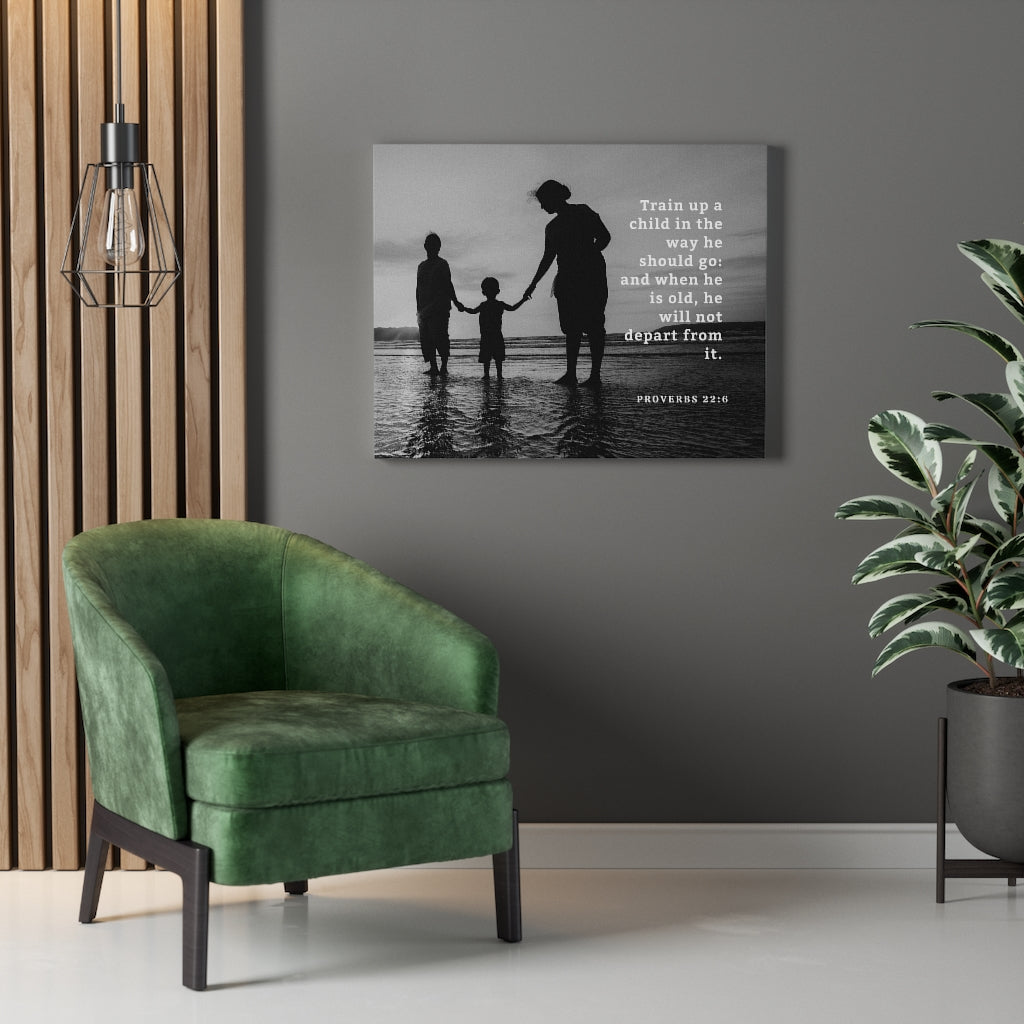 The Way Proverbs 22:6 Bible Verse Canvas Christian Wall Art Ready to Hang Unframed-Express Your Love Gifts