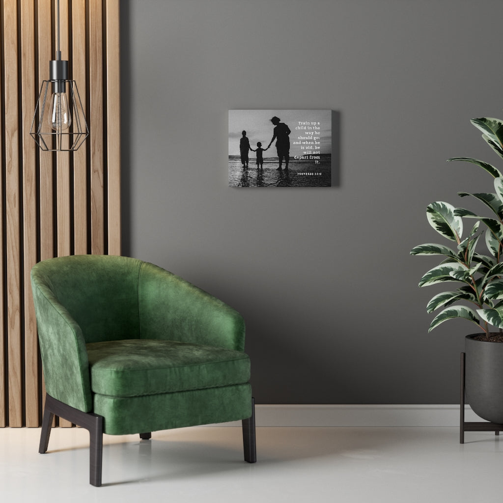 The Way Proverbs 22:6 Bible Verse Canvas Christian Wall Art Ready to Hang Unframed-Express Your Love Gifts