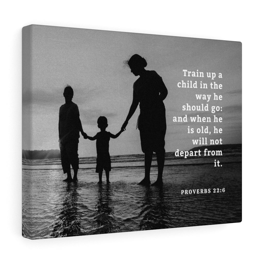 The Way Proverbs 22:6 Bible Verse Canvas Christian Wall Art Ready to Hang Unframed-Express Your Love Gifts