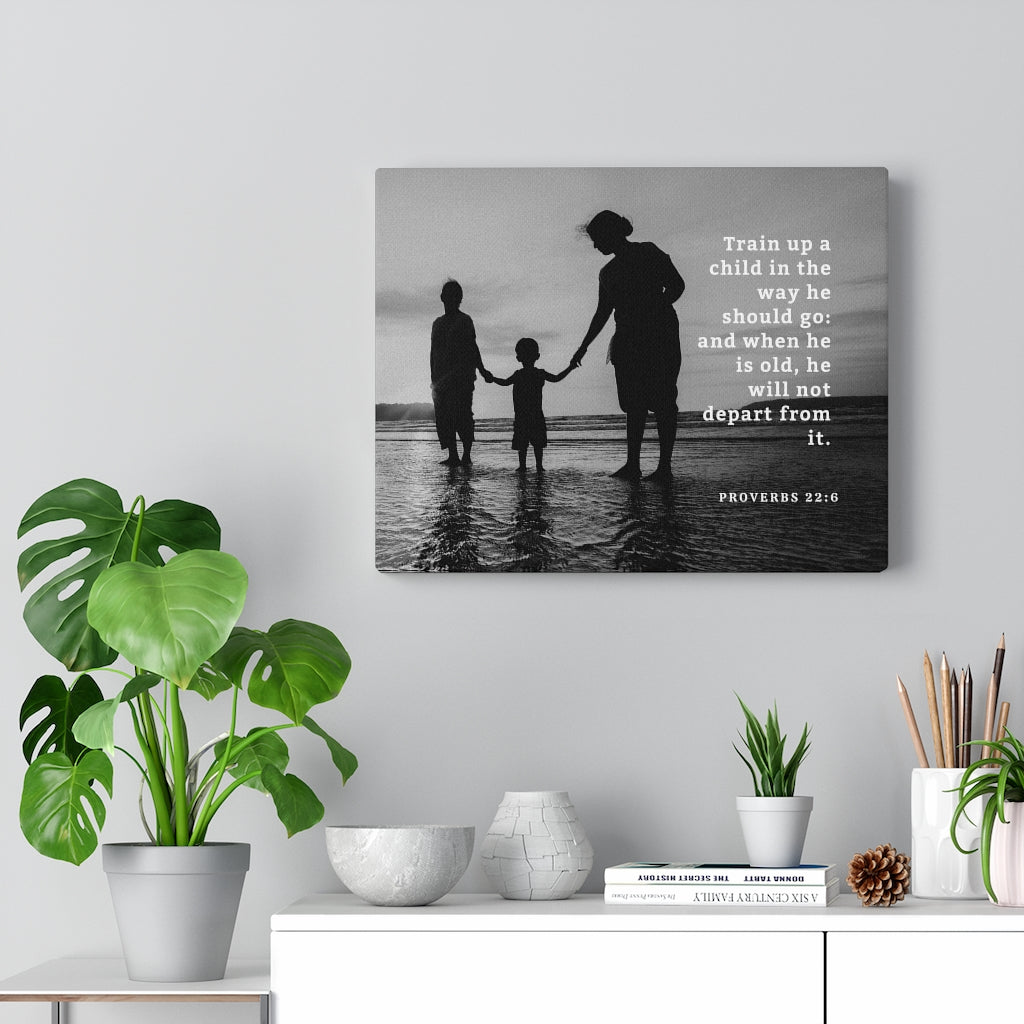 The Way Proverbs 22:6 Bible Verse Canvas Christian Wall Art Ready to Hang Unframed-Express Your Love Gifts