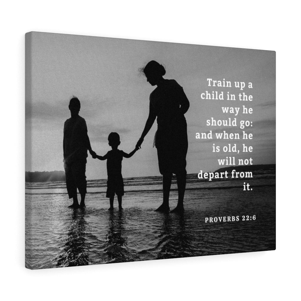 The Way Proverbs 22:6 Bible Verse Canvas Christian Wall Art Ready to Hang Unframed-Express Your Love Gifts