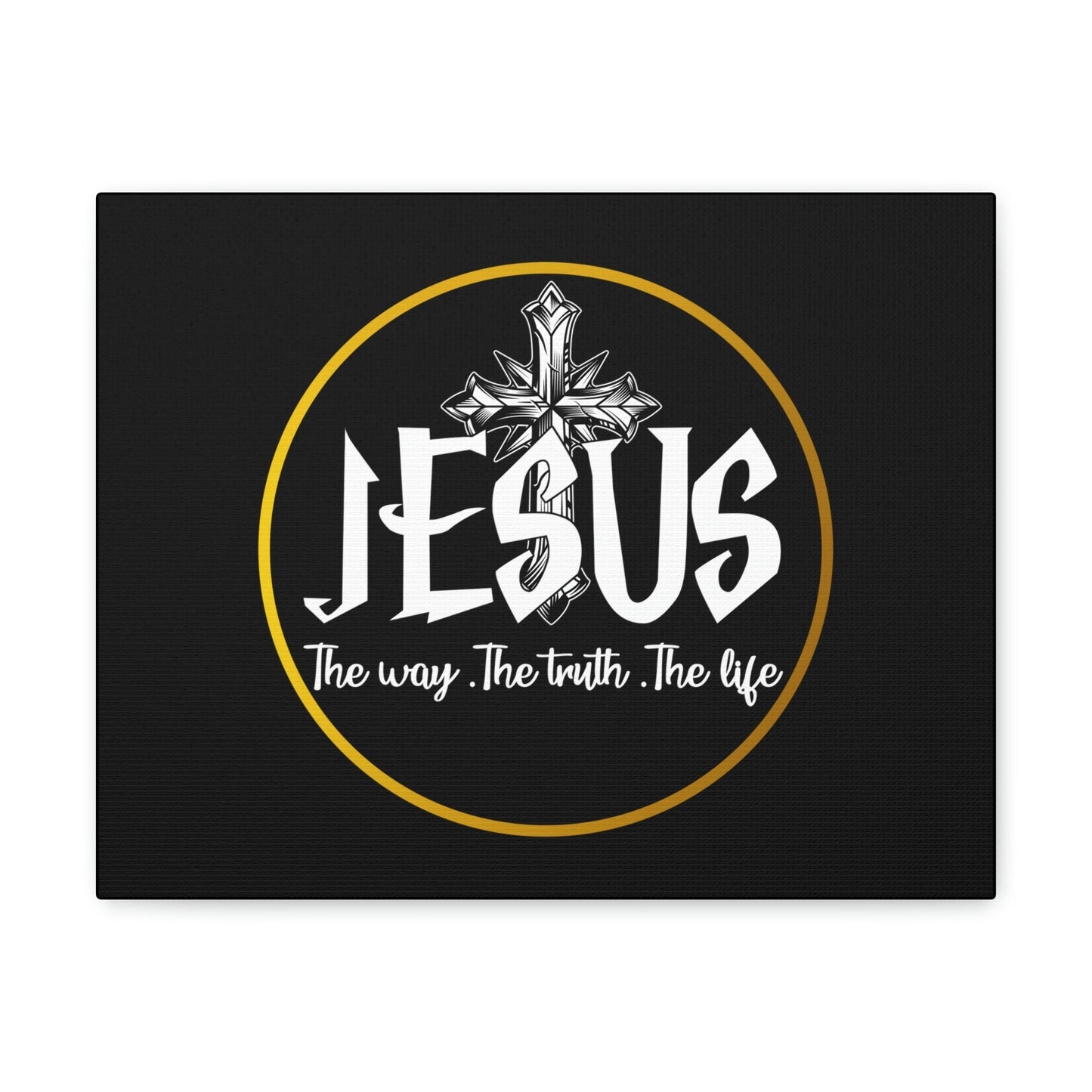 The Way, The Truth, The Life John 14:6 Black Christian Wall Art Bible Verse Print Ready to Hang Unframed-Express Your Love Gifts