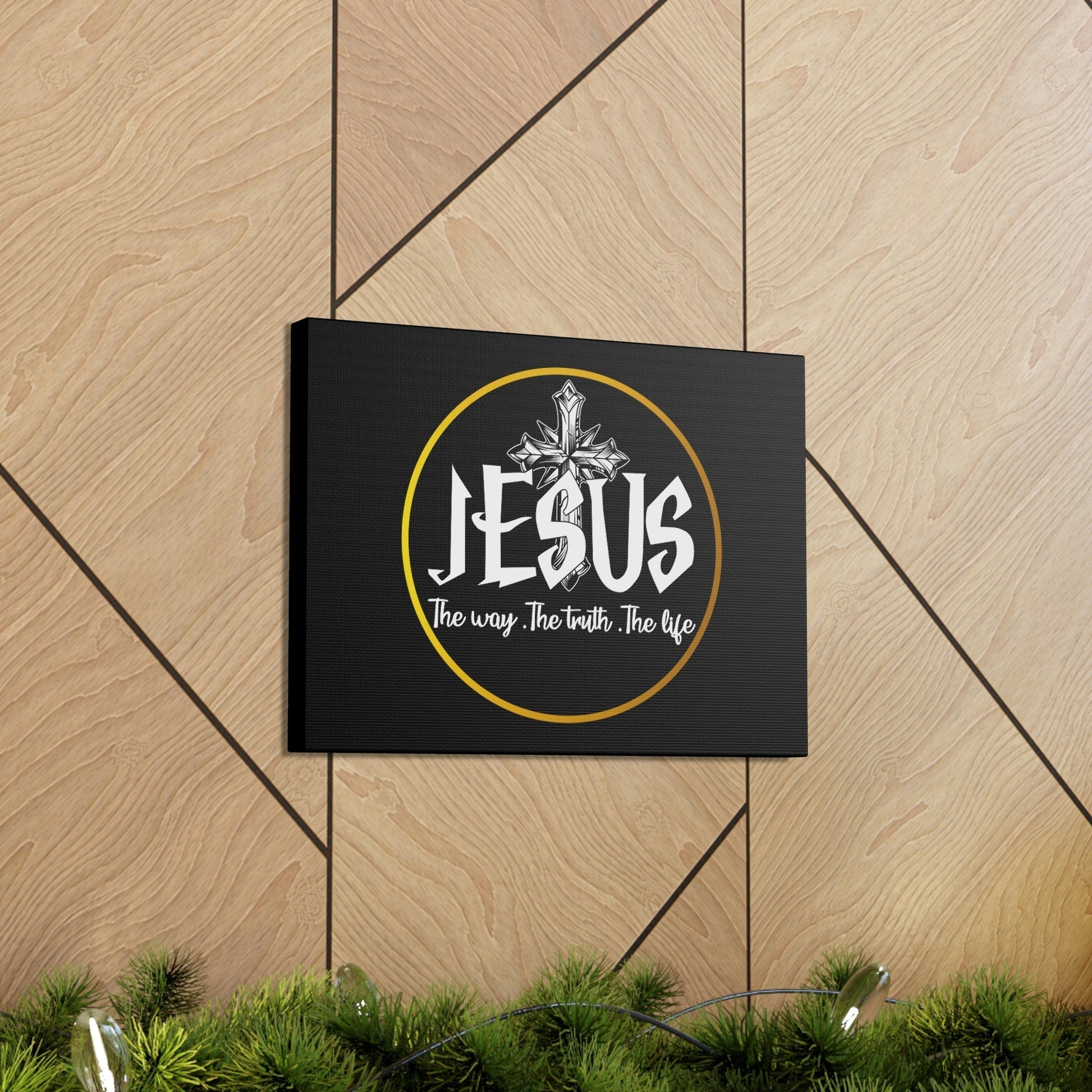 The Way, The Truth, The Life John 14:6 Black Christian Wall Art Bible Verse Print Ready to Hang Unframed-Express Your Love Gifts