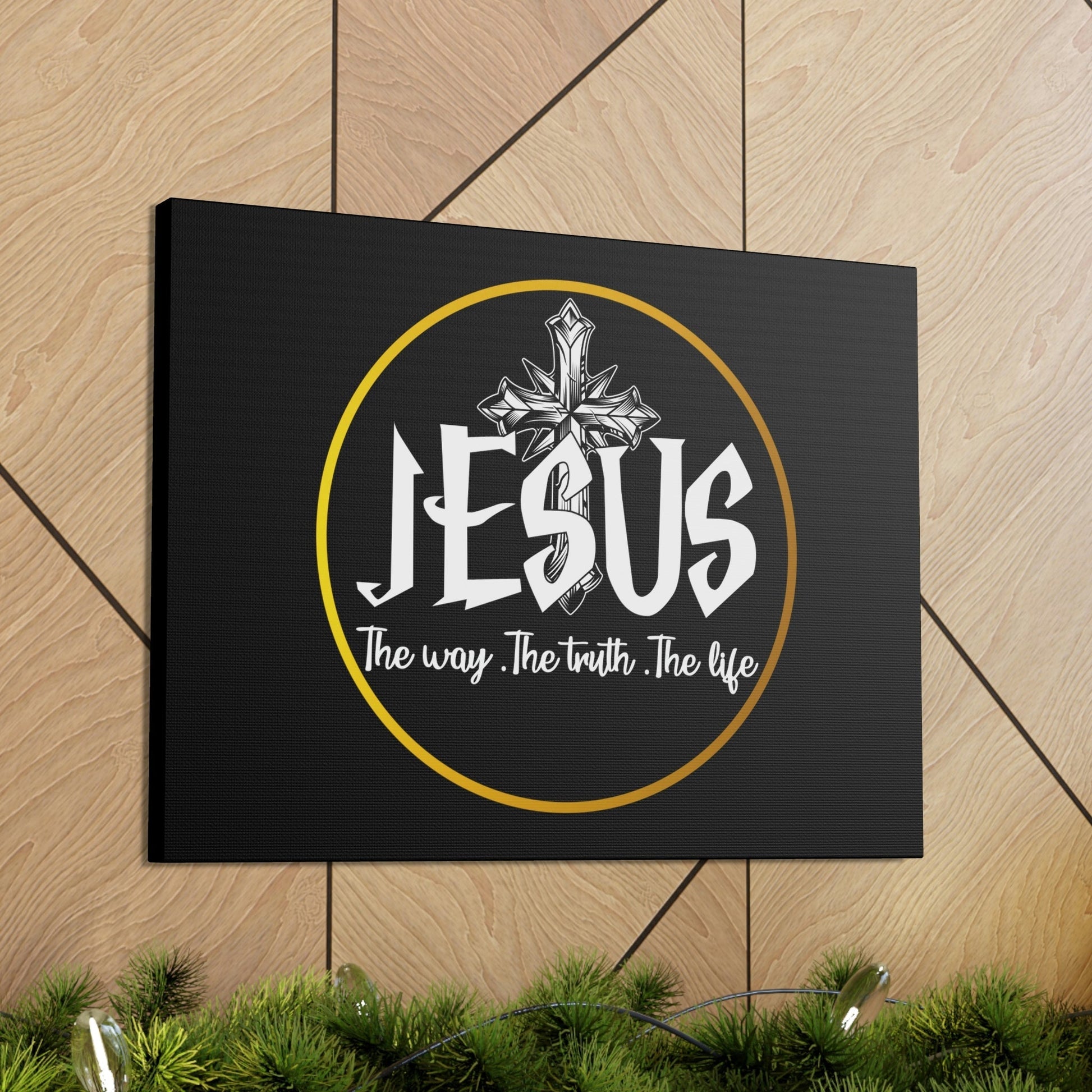 The Way, The Truth, The Life John 14:6 Black Christian Wall Art Bible Verse Print Ready to Hang Unframed-Express Your Love Gifts