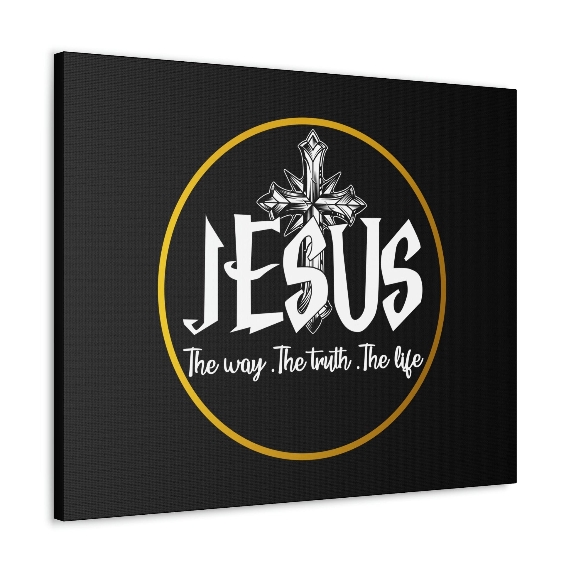 The Way, The Truth, The Life John 14:6 Black Christian Wall Art Bible Verse Print Ready to Hang Unframed-Express Your Love Gifts