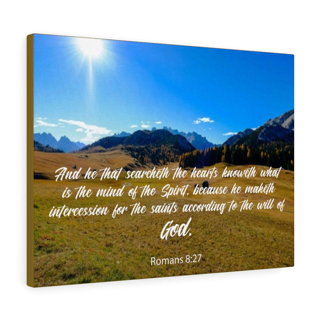The Will of God Romans 8:27 Bible Verse Canvas Christian Wall Art Ready to Hang Unframed-Express Your Love Gifts