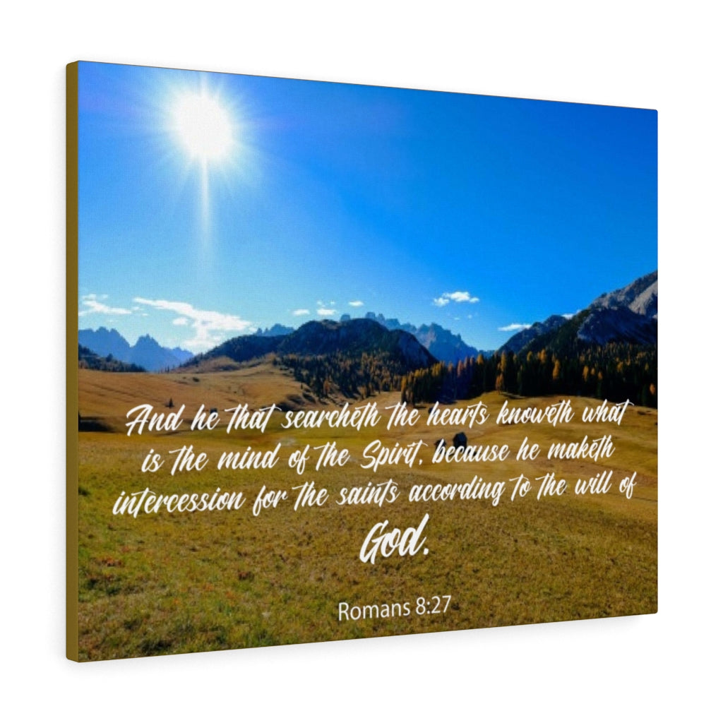 Scripture Walls The Will of God Romans 8:27 Bible Verse Canvas Christian Wall Art Ready to Hang Unframed-Express Your Love Gifts